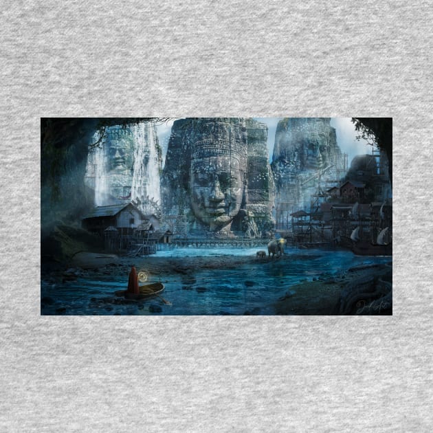 Misty Temple by Jendi Art